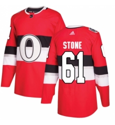 Men's Adidas Ottawa Senators #61 Mark Stone Authentic Red 2017 100 Classic NHL Jersey