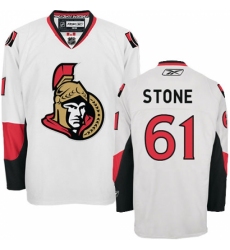 Men's Reebok Ottawa Senators #61 Mark Stone Authentic White Away NHL Jersey