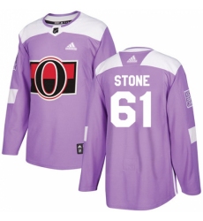 Youth Adidas Ottawa Senators #61 Mark Stone Authentic Purple Fights Cancer Practice NHL Jersey