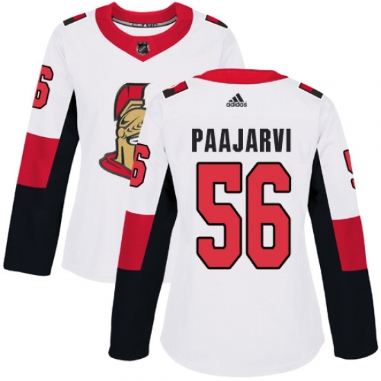 Women's Adidas Ottawa Senators #56 Magnus Paajarvi Authentic White Away NHL Jersey Women's Adidas Ottawa Senators #56 Magnus Paajarvi Authentic White Away NHL Jersey
