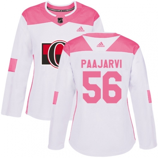 Women's Adidas Ottawa Senators #56 Magnus Paajarvi Authentic White Pink Fashion NHL Jersey Women's Adidas Ottawa Senators #56 Magnus Paajarvi Authentic White Pink Fashion NHL Jersey