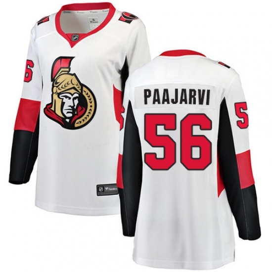 Women's Ottawa Senators #56 Magnus Paajarvi Fanatics Branded White Away Breakaway NHL Jersey Women's Ottawa Senators #56 Magnus Paajarvi Fanatics Branded White Away Breakaway NHL Jersey