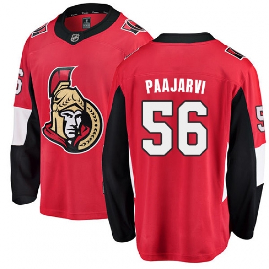 Youth Ottawa Senators #56 Magnus Paajarvi Fanatics Branded Red Home Breakaway NHL Jersey Youth Ottawa Senators #56 Magnus Paajarvi Fanatics Branded Red Home Breakaway NHL Jersey