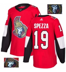 Men's Adidas Ottawa Senators #19 Jason Spezza Authentic Red Fashion Gold NHL Jersey
