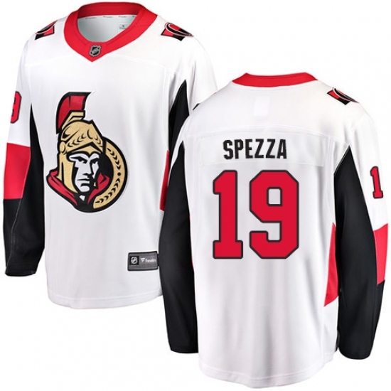 Men's Ottawa Senators #19 Jason Spezza Fanatics Branded White Away Breakaway NHL Jersey Men's Ottawa Senators #19 Jason Spezza Fanatics Branded White Away Breakaway NHL Jersey