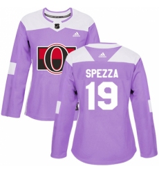 Women's Adidas Ottawa Senators #19 Jason Spezza Authentic Purple Fights Cancer Practice NHL Jersey