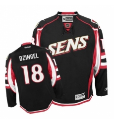 Men's Reebok Ottawa Senators #18 Ryan Dzingel Authentic Black Third NHL Jersey