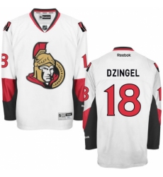 Men's Reebok Ottawa Senators #18 Ryan Dzingel Authentic White Away NHL Jersey