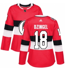 Women's Adidas Ottawa Senators #18 Ryan Dzingel Authentic Red 2017 100 Classic NHL Jersey