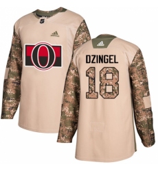 Youth Adidas Ottawa Senators #18 Ryan Dzingel Authentic Camo Veterans Day Practice NHL Jersey