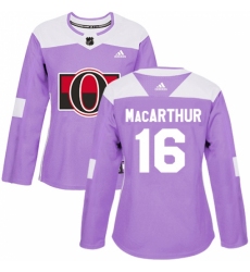 Women's Adidas Ottawa Senators #16 Clarke MacArthur Authentic Purple Fights Cancer Practice NHL Jersey