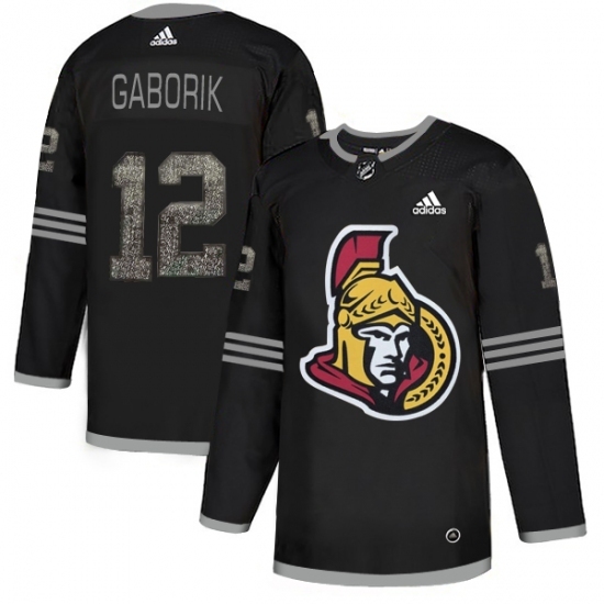 Men's Adidas Ottawa Senators #12 Marian Gaborik Black Authentic Classic Stitched NHL Jersey Men's Adidas Ottawa Senators #12 Marian Gaborik Black Authentic Classic Stitched NHL Jersey