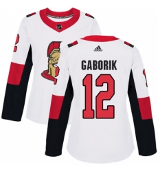 Women's Adidas Ottawa Senators #12 Marian Gaborik Authentic White Away NHL Jersey Women's Adidas Ottawa Senators #12 Marian Gaborik Authentic White Away NHL Jersey
