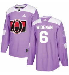 Men's Adidas Ottawa Senators #6 Chris Wideman Authentic Purple Fights Cancer Practice NHL Jersey