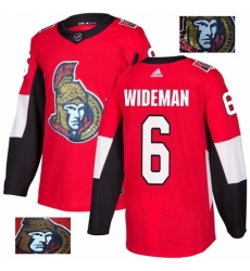Men's Adidas Ottawa Senators #6 Chris Wideman Authentic Red Fashion Gold NHL Jersey