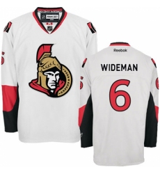 Men's Reebok Ottawa Senators #6 Chris Wideman Authentic White Away NHL Jersey
