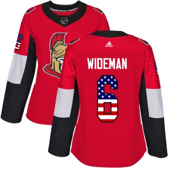 Women's Adidas Ottawa Senators #6 Chris Wideman Authentic Red USA Flag Fashion NHL Jersey Women's Adidas Ottawa Senators #6 Chris Wideman Authentic Red USA Flag Fashion NHL Jersey