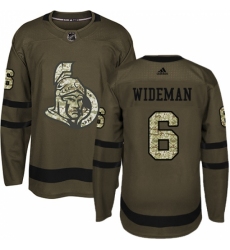 Youth Adidas Ottawa Senators #6 Chris Wideman Authentic Green Salute to Service NHL Jersey