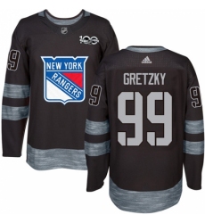 Men's Adidas New York Rangers #99 Wayne Gretzky Authentic Black 1917-2017 100th Anniversary NHL Jersey