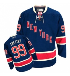 Men's Reebok New York Rangers #99 Wayne Gretzky Authentic Navy Blue Third NHL Jersey