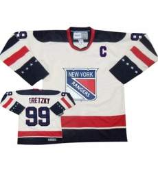 Youth CCM New York Rangers #99 Wayne Gretzky Authentic White Throwback NHL Jersey