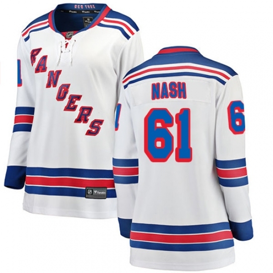 Women's New York Rangers #61 Rick Nash Fanatics Branded White Away Breakaway NHL Jersey Women's New York Rangers #61 Rick Nash Fanatics Branded White Away Breakaway NHL Jersey