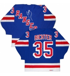 Men's CCM New York Rangers #35 Mike Richter Authentic Royal Blue New Throwback NHL Jersey