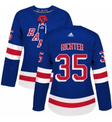 Women's Adidas New York Rangers #35 Mike Richter Authentic Royal Blue Home NHL Jersey Women's Adidas New York Rangers #35 Mike Richter Authentic Royal Blue Home NHL Jersey