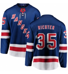 Youth New York Rangers #35 Mike Richter Fanatics Branded Royal Blue Home Breakaway NHL Jersey