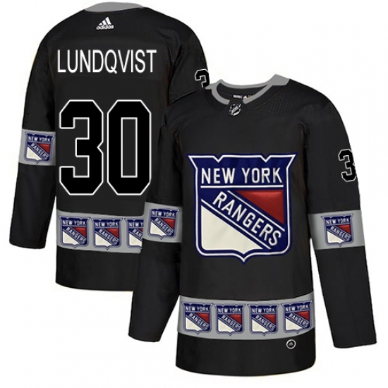 Men's Adidas New York Rangers #30 Henrik Lundqvist Authentic Black Team Logo Fashion NHL Jersey Men's Adidas New York Rangers #30 Henrik Lundqvist Authentic Black Team Logo Fashion NHL Jersey