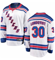 Men's New York Rangers #30 Henrik Lundqvist Fanatics Branded White Away Breakaway NHL Jersey