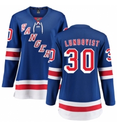 Women's New York Rangers #30 Henrik Lundqvist Fanatics Branded Royal Blue Home Breakaway NHL Jersey