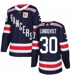 Youth Adidas New York Rangers #30 Henrik Lundqvist Authentic Navy Blue 2018 Winter Classic NHL Jersey