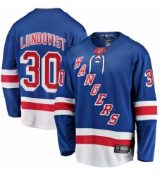 Youth New York Rangers #30 Henrik Lundqvist Fanatics Branded Royal Blue Home Breakaway NHL Jersey