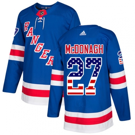 Men's Adidas New York Rangers #27 Ryan McDonagh Authentic Royal Blue USA Flag Fashion NHL Jersey Men's Adidas New York Rangers #27 Ryan McDonagh Authentic Royal Blue USA Flag Fashion NHL Jersey