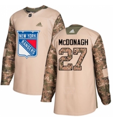 Youth Adidas New York Rangers #27 Ryan McDonagh Authentic Camo Veterans Day Practice NHL Jersey