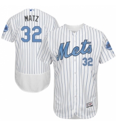 Men's Majestic New York Mets #32 Steven Matz Authentic White 2016 Father's Day Fashion Flex Base MLB Jersey