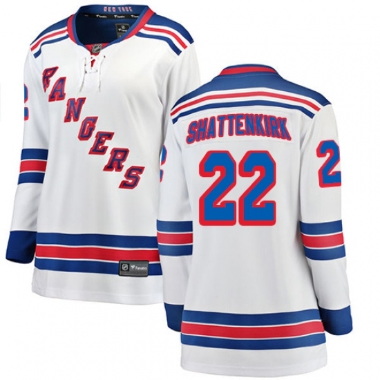 Women's New York Rangers #22 Kevin Shattenkirk Fanatics Branded White Away Breakaway NHL Jersey Women's New York Rangers #22 Kevin Shattenkirk Fanatics Branded White Away Breakaway NHL Jersey