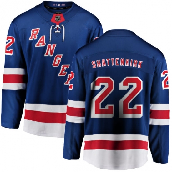 Youth New York Rangers #22 Kevin Shattenkirk Fanatics Branded Royal Blue Home Breakaway NHL Jersey Youth New York Rangers #22 Kevin Shattenkirk Fanatics Branded Royal Blue Home Breakaway NHL Jersey