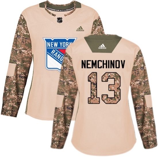 Women's Adidas New York Rangers #13 Sergei Nemchinov Authentic Camo Veterans Day Practice NHL Jersey Women's Adidas New York Rangers #13 Sergei Nemchinov Authentic Camo Veterans Day Practice NHL Jersey