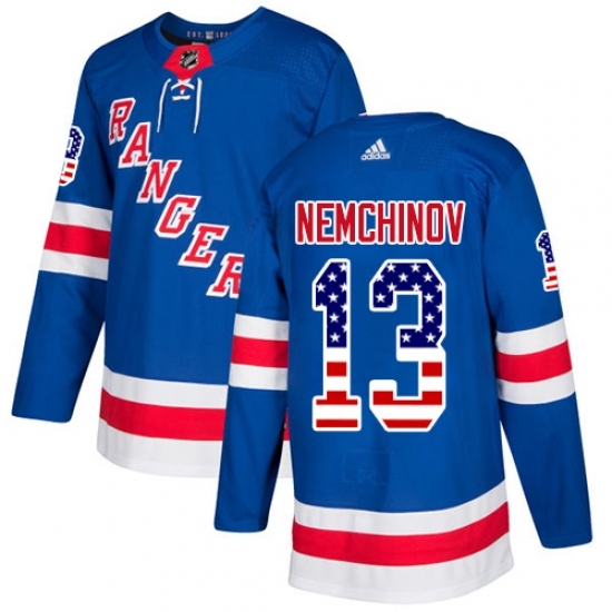 Youth Adidas New York Rangers #13 Sergei Nemchinov Authentic Royal Blue USA Flag Fashion NHL Jersey Youth Adidas New York Rangers #13 Sergei Nemchinov Authentic Royal Blue USA Flag Fashion NHL Jersey