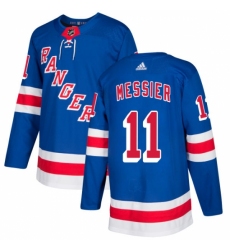 Men's Adidas New York Rangers #11 Mark Messier Authentic Royal Blue Home NHL Jersey