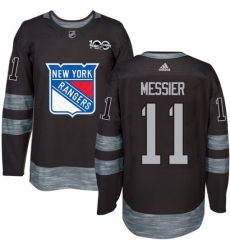 Men's Adidas New York Rangers #11 Mark Messier Premier Black 1917-2017 100th Anniversary NHL Jersey