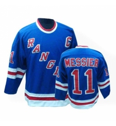 Men's CCM New York Rangers #11 Mark Messier Authentic Royal Blue Throwback NHL Jersey