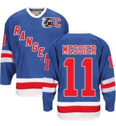 Men's CCM New York Rangers #11 Mark Messier Premier Royal Blue 75TH Throwback NHL Jersey