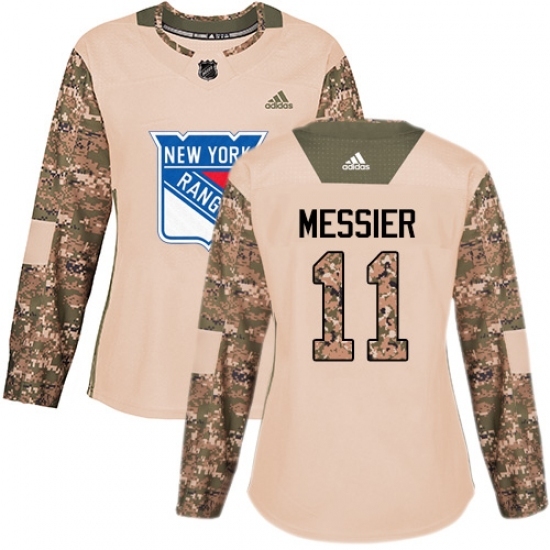 Women's Adidas New York Rangers #11 Mark Messier Authentic Camo Veterans Day Practice NHL Jersey Women's Adidas New York Rangers #11 Mark Messier Authentic Camo Veterans Day Practice NHL Jersey
