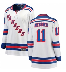 Women's New York Rangers #11 Mark Messier Fanatics Branded White Away Breakaway NHL Jersey