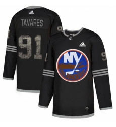 Men's Adidas New York Islanders #91 John Tavares Black Authentic Classic Stitched NHL Jersey