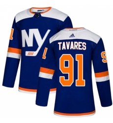 Men's Adidas New York Islanders #91 John Tavares Premier Blue Alternate NHL Jersey