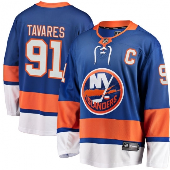 Men's New York Islanders #91 John Tavares Fanatics Branded Royal Blue Home Breakaway NHL Jersey Men's New York Islanders #91 John Tavares Fanatics Branded Royal Blue Home Breakaway NHL Jersey